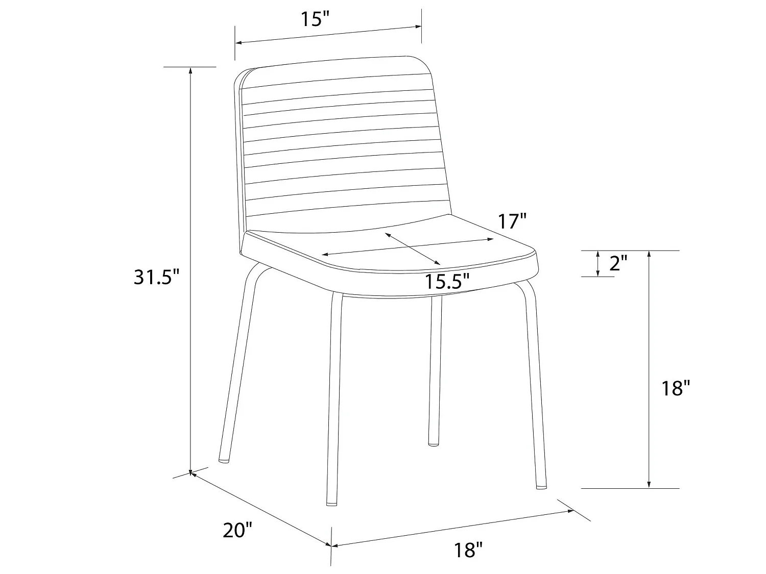 Esszimmerstühle im 2er-Set aus Kunstleder, schwarz