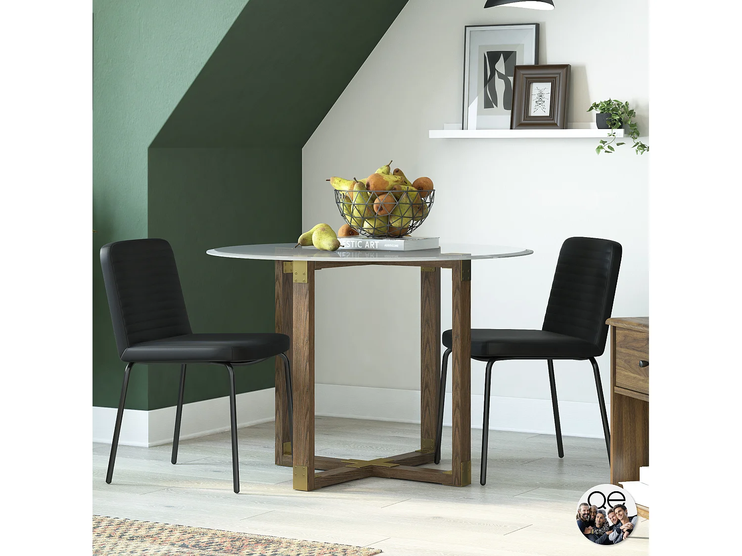 Esszimmerstühle im 2er-Set aus Kunstleder, schwarz