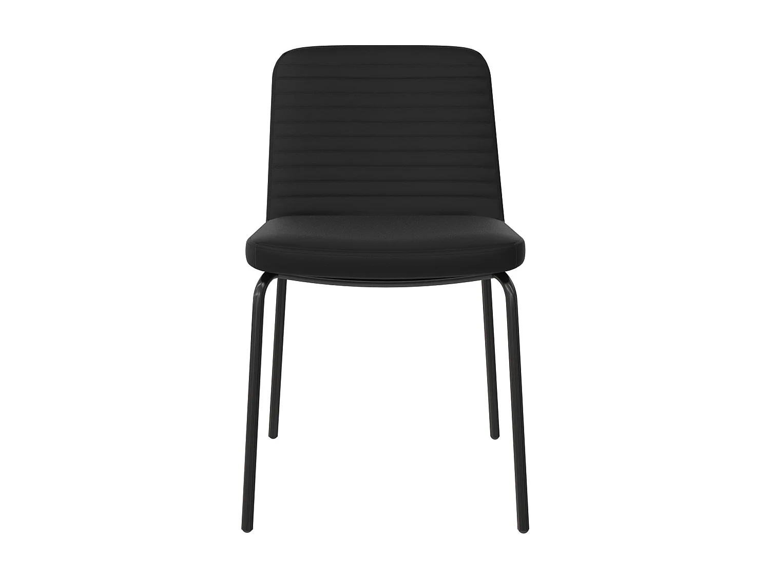 Esszimmerstühle im 2er-Set aus Kunstleder, schwarz