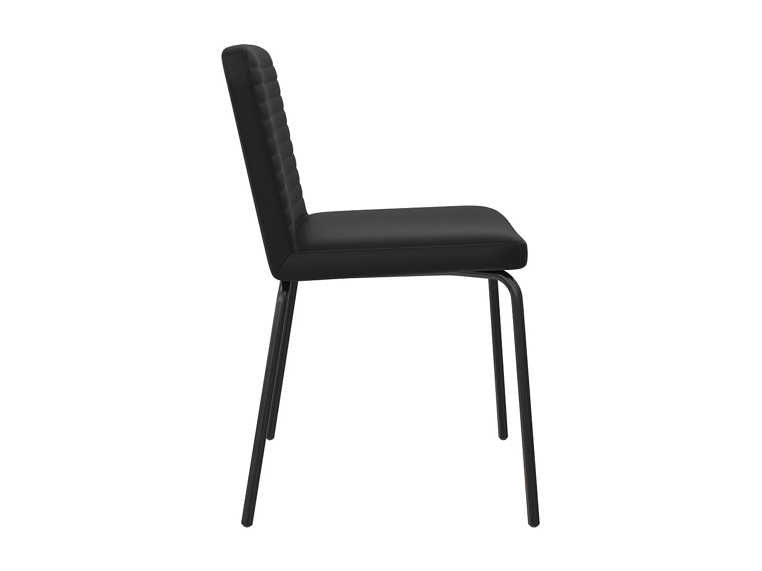 Esszimmerstühle im 2er-Set aus Kunstleder, schwarz