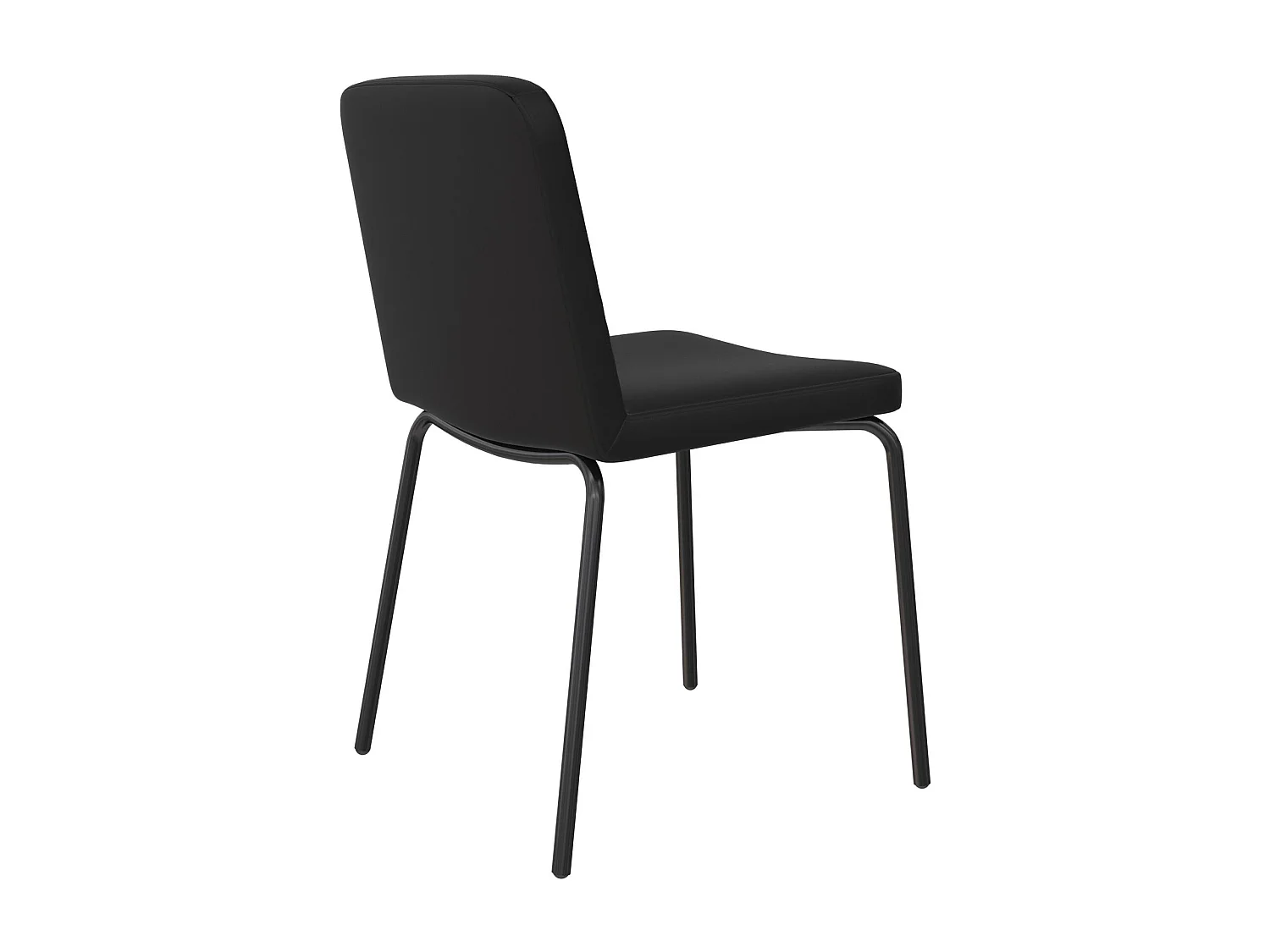 Esszimmerstühle im 2er-Set aus Kunstleder, schwarz