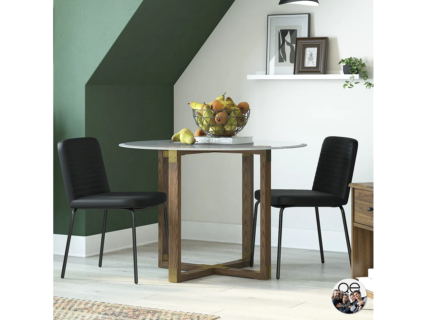 Esszimmerstühle im 2er-Set aus Kunstleder, schwarz