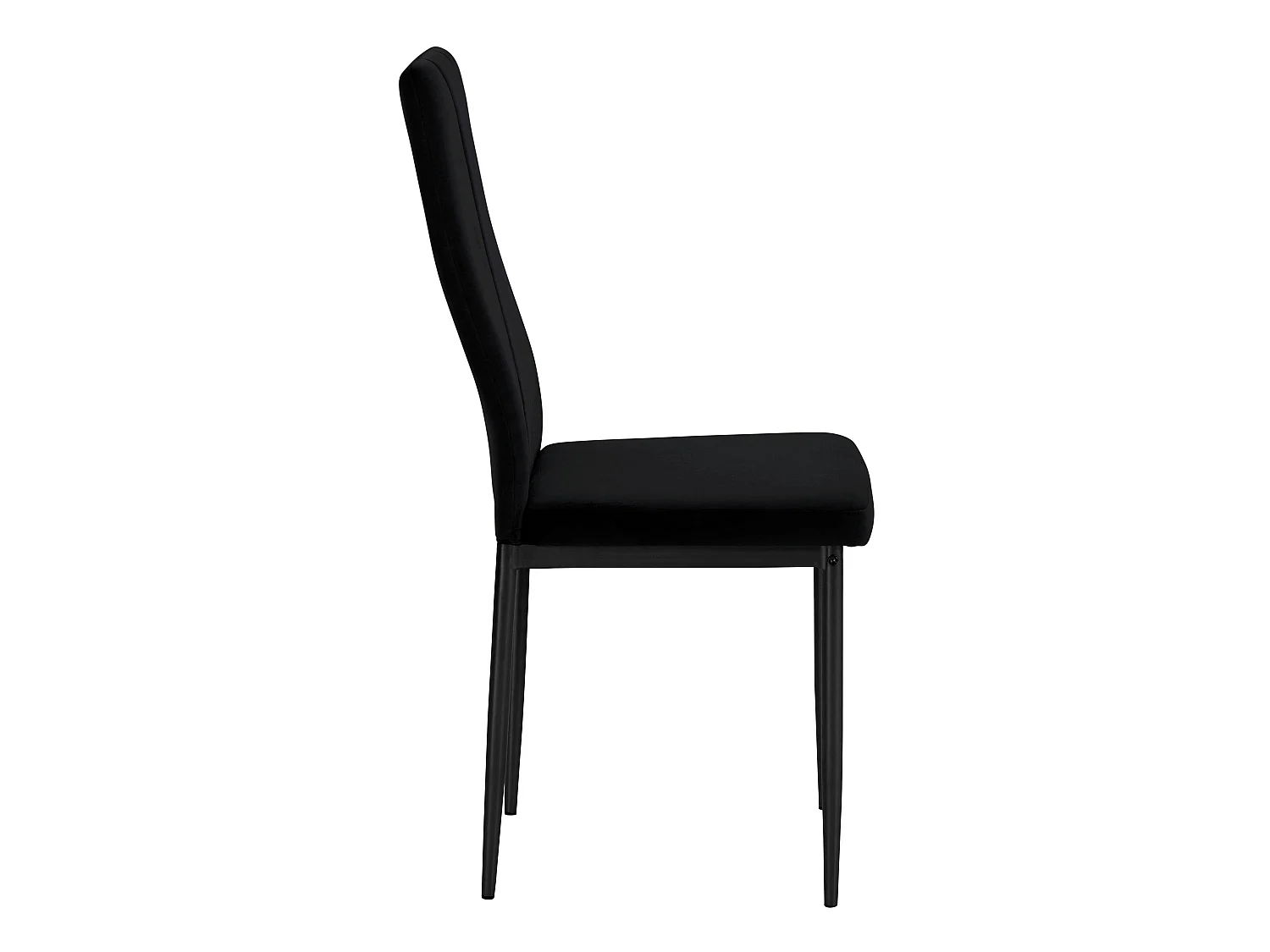 Kelly | Lot de 4 chaises de salle à manger rembourrées en velours noir