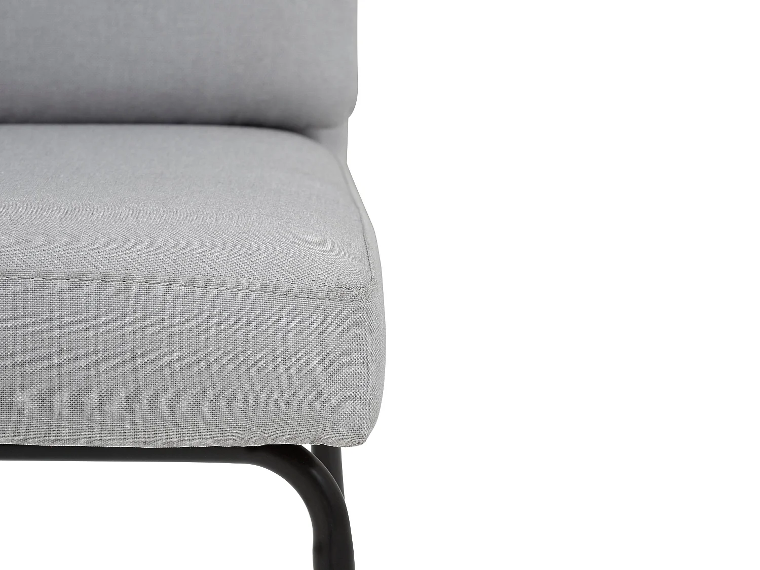 Gepolsterte Esszimmerstühle im 2er-Set aus hellgrauem Webstoff