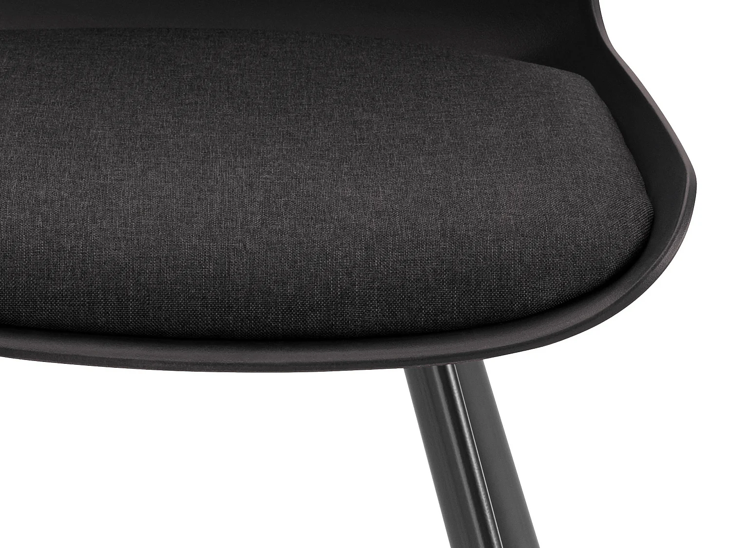 Lucky | Lot de 2 chaises de salle à manger en plastique noir