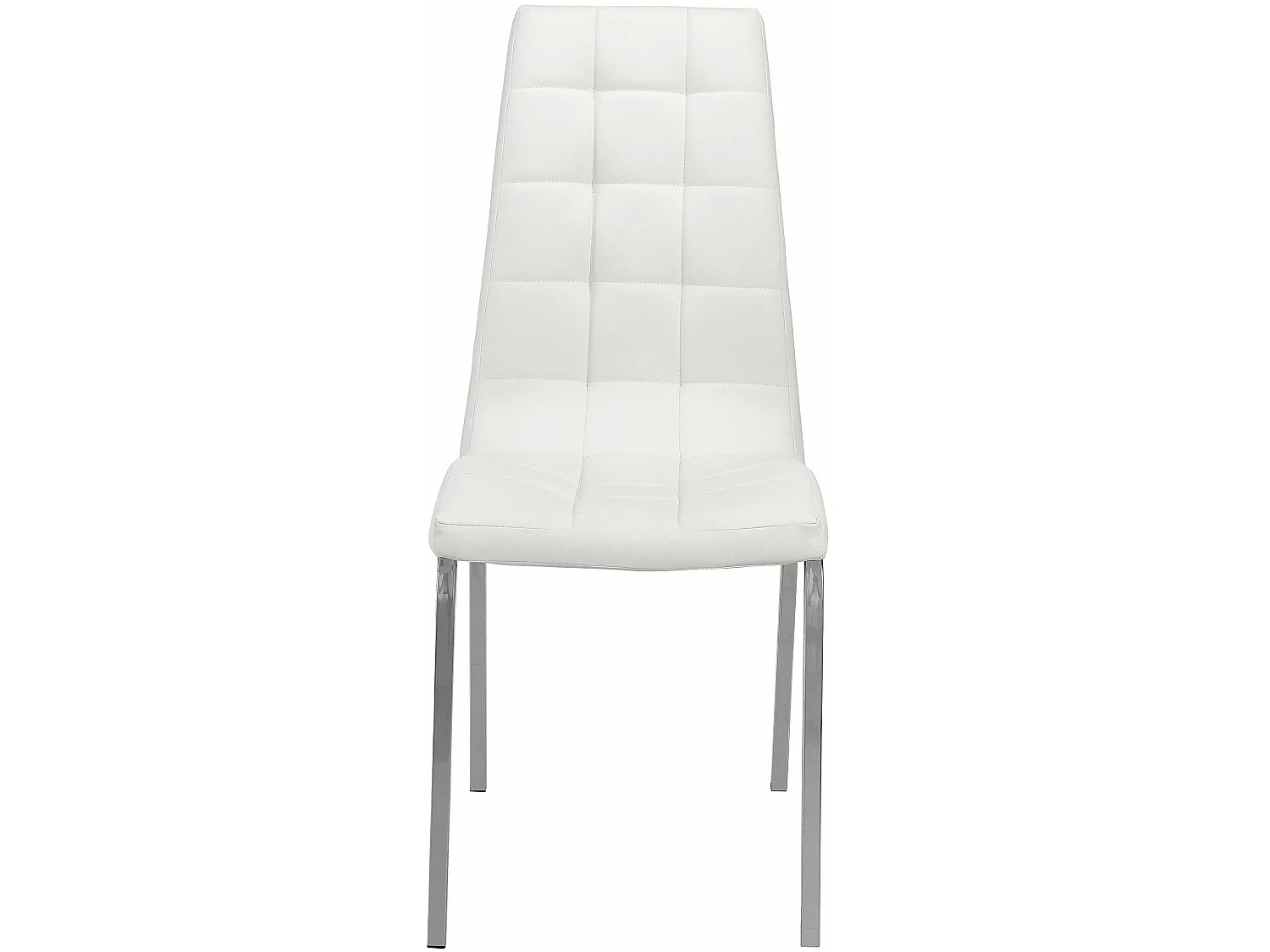 Juego de 2 sillas de comedor tapizadas en PU blanco