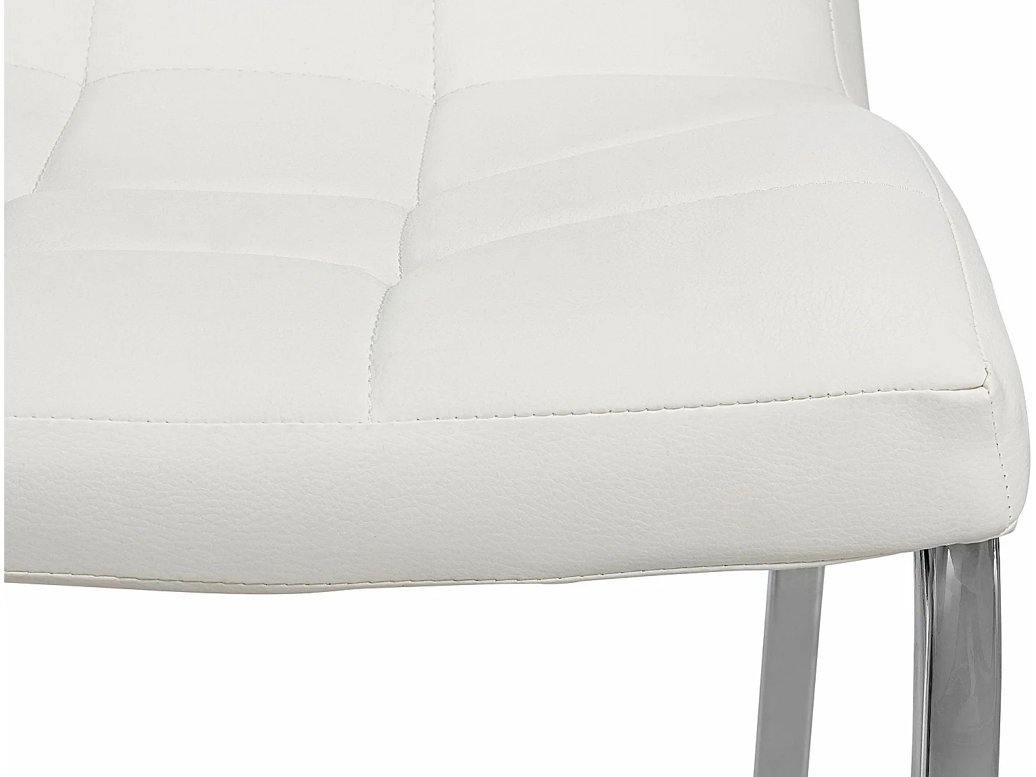 Juego de 2 sillas de comedor tapizadas en PU blanco