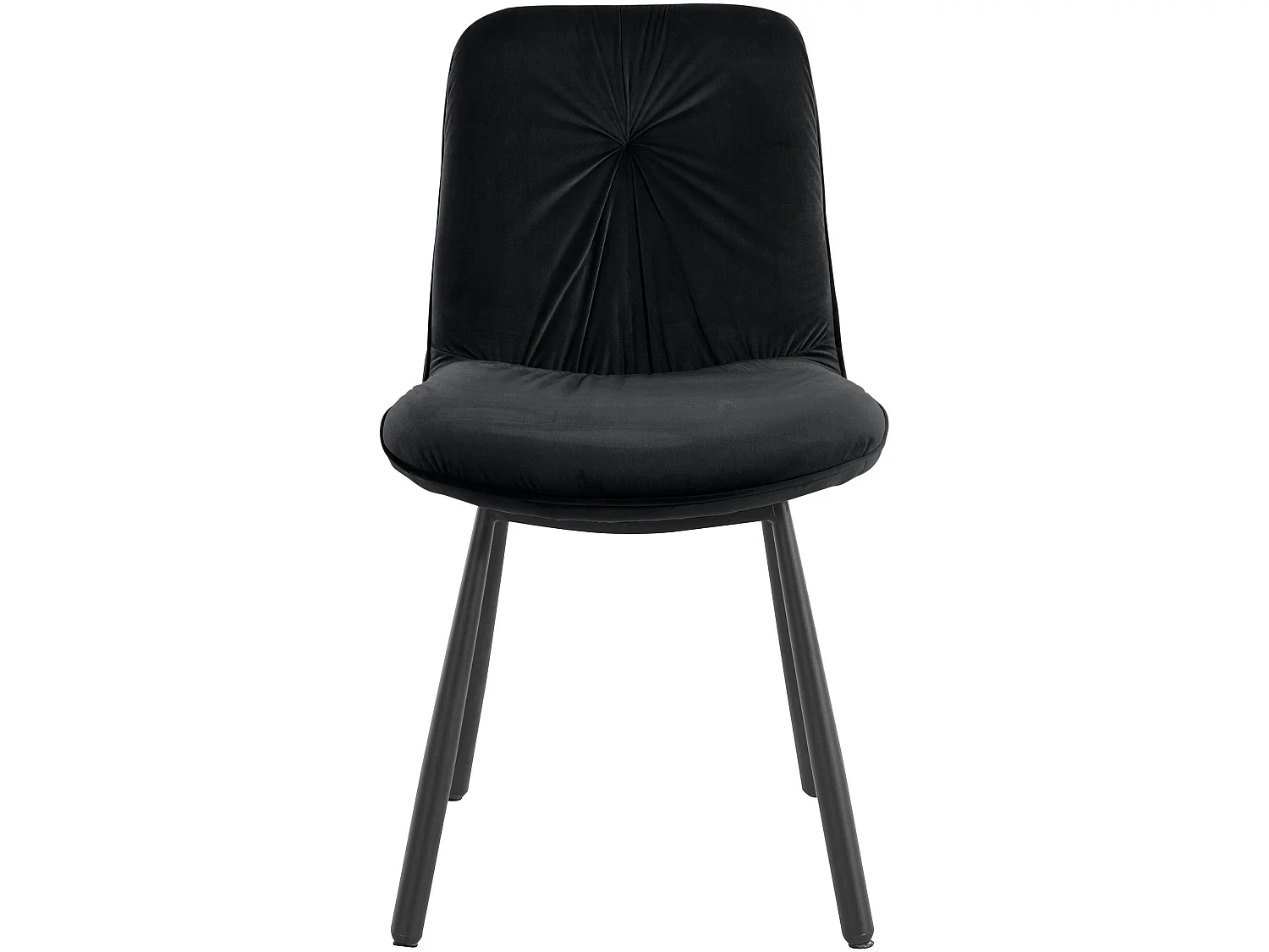 Set di 2 sedie da pranzo imbottite in velluto nero