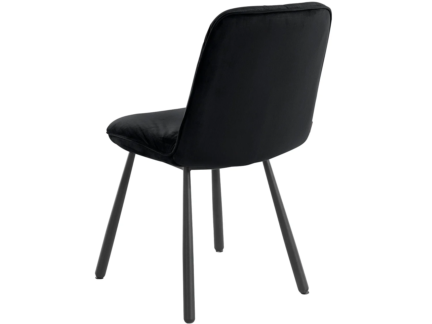 Set di 2 sedie da pranzo imbottite in velluto nero