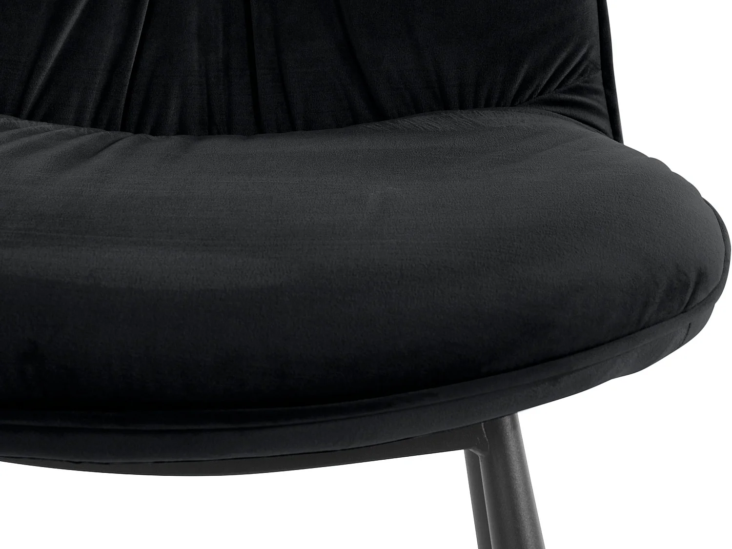 Juego de 2 sillas de comedor tapizadas en terciopelo negro