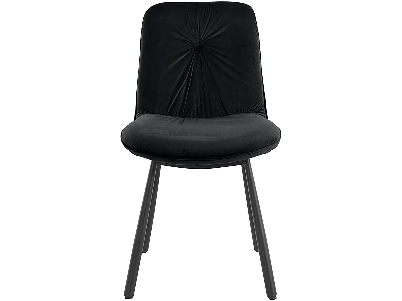 Meryl | Lot de 2 chaises de salle à manger rembourrées en velours noir