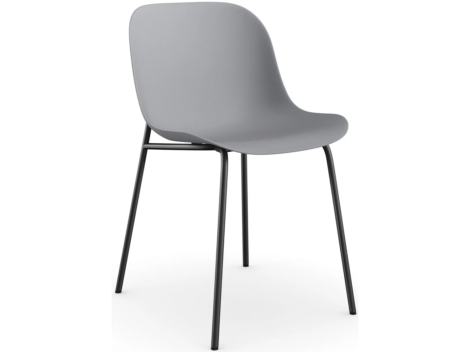 Ocean | Lot de 2 chaises de salle à manger en plastique avec pieds en métal