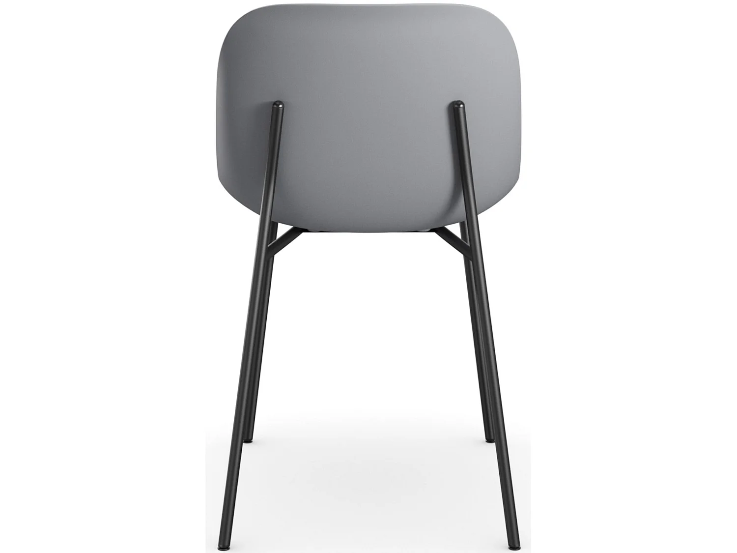 Ocean | Lot de 2 chaises de salle à manger en plastique avec pieds en métal