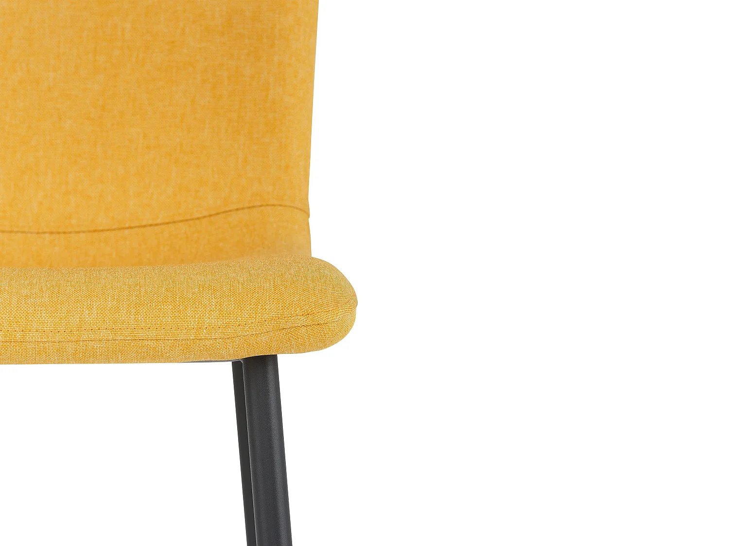 Faye | Lot de 2 chaises de salle à manger rembourrées en tissu moutarde