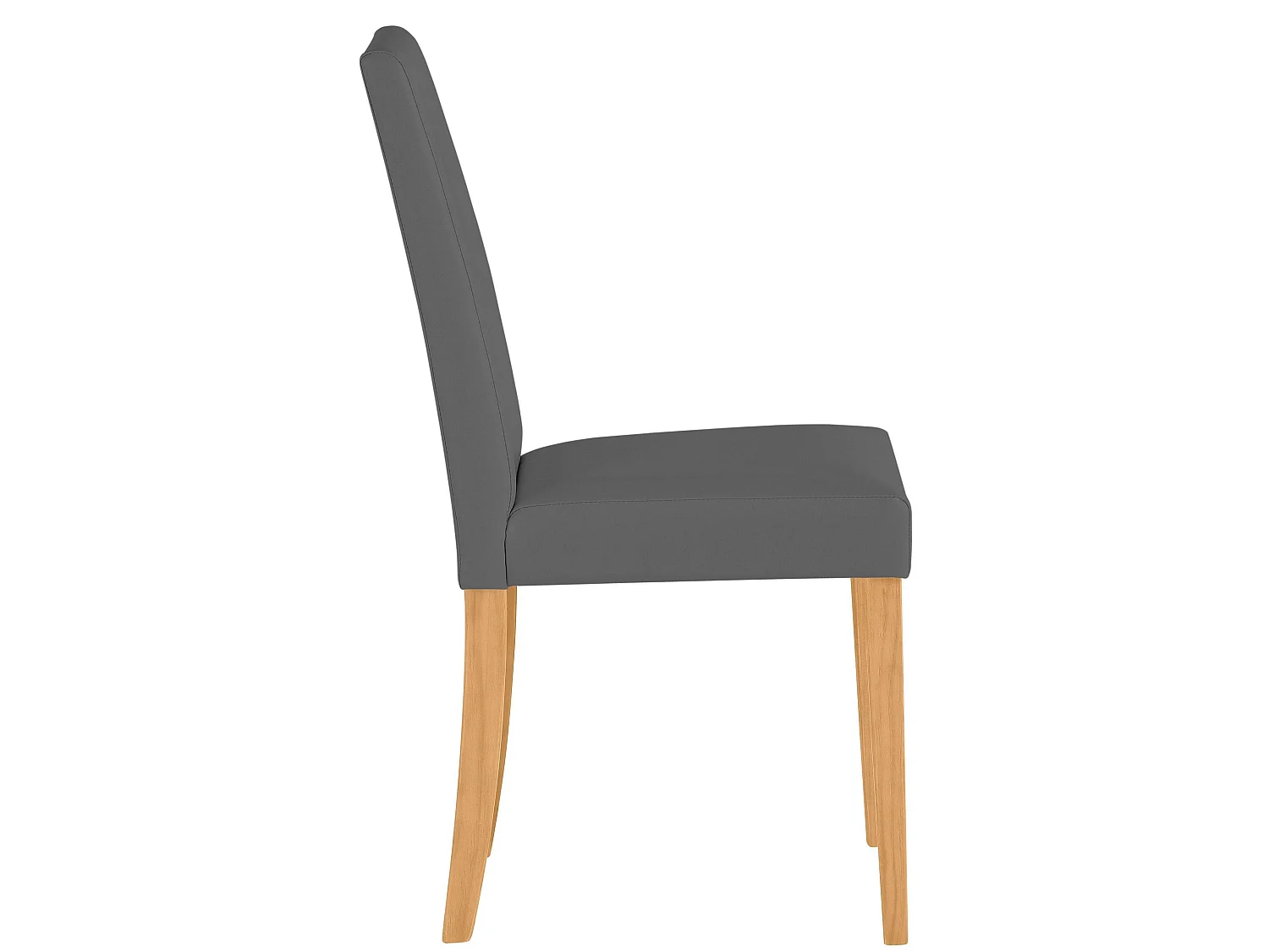 Juego de 2 sillas de comedor en PU gris con patas en pino natural