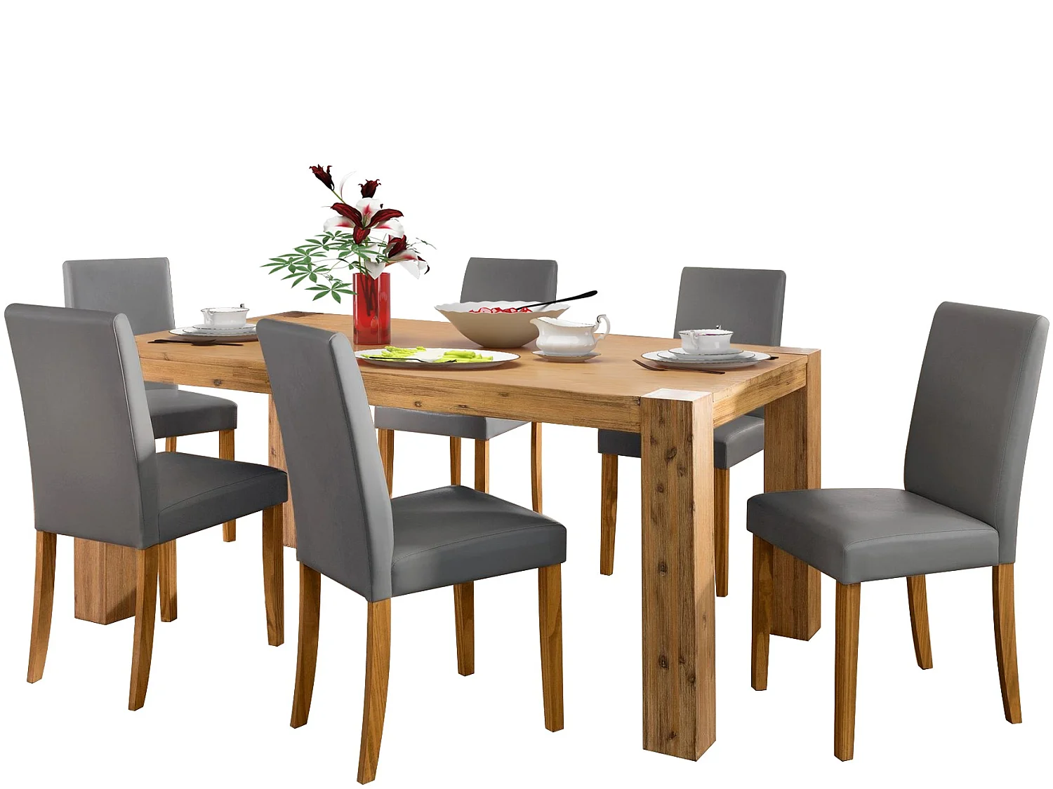 Conjunto de 4 cadeiras de jantar estofadas em PU cappuccino