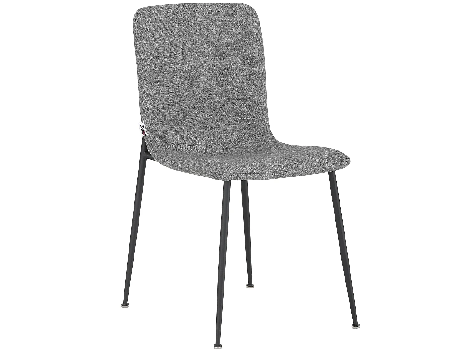 Faye | Lot de 2 chaises de salle à manger rembourrées en tissu gris clair