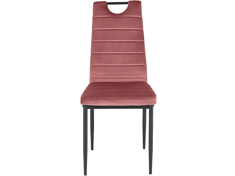 Set di 4 sedie da pranzo in velluto rosa scuro