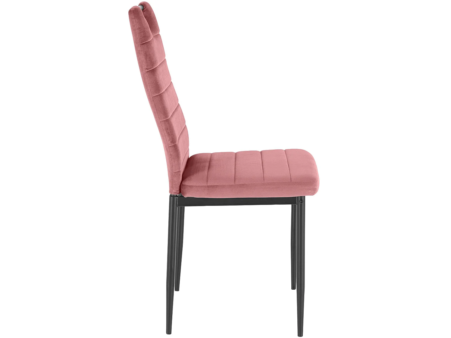 Mandy | Lot de 4 chaises de salle à manger en velours rose foncé