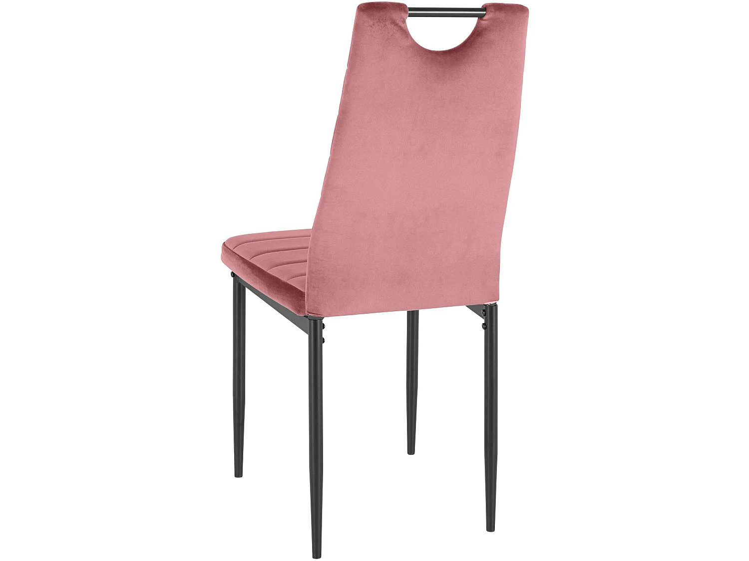 Mandy | Lot de 4 chaises de salle à manger en velours rose foncé