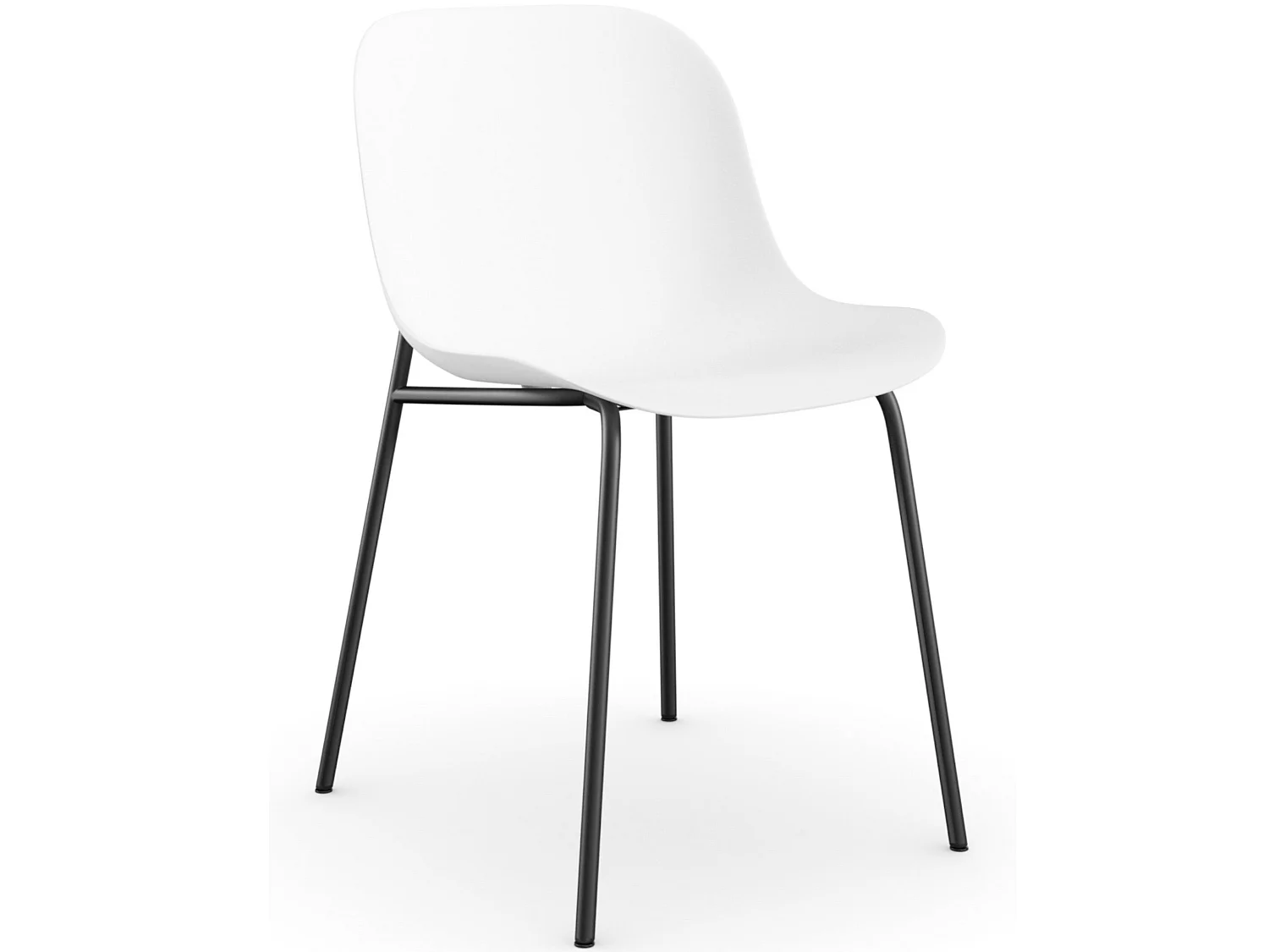 Ocean | Lot de 2 chaises de salle à manger en plastique avec pieds en métal