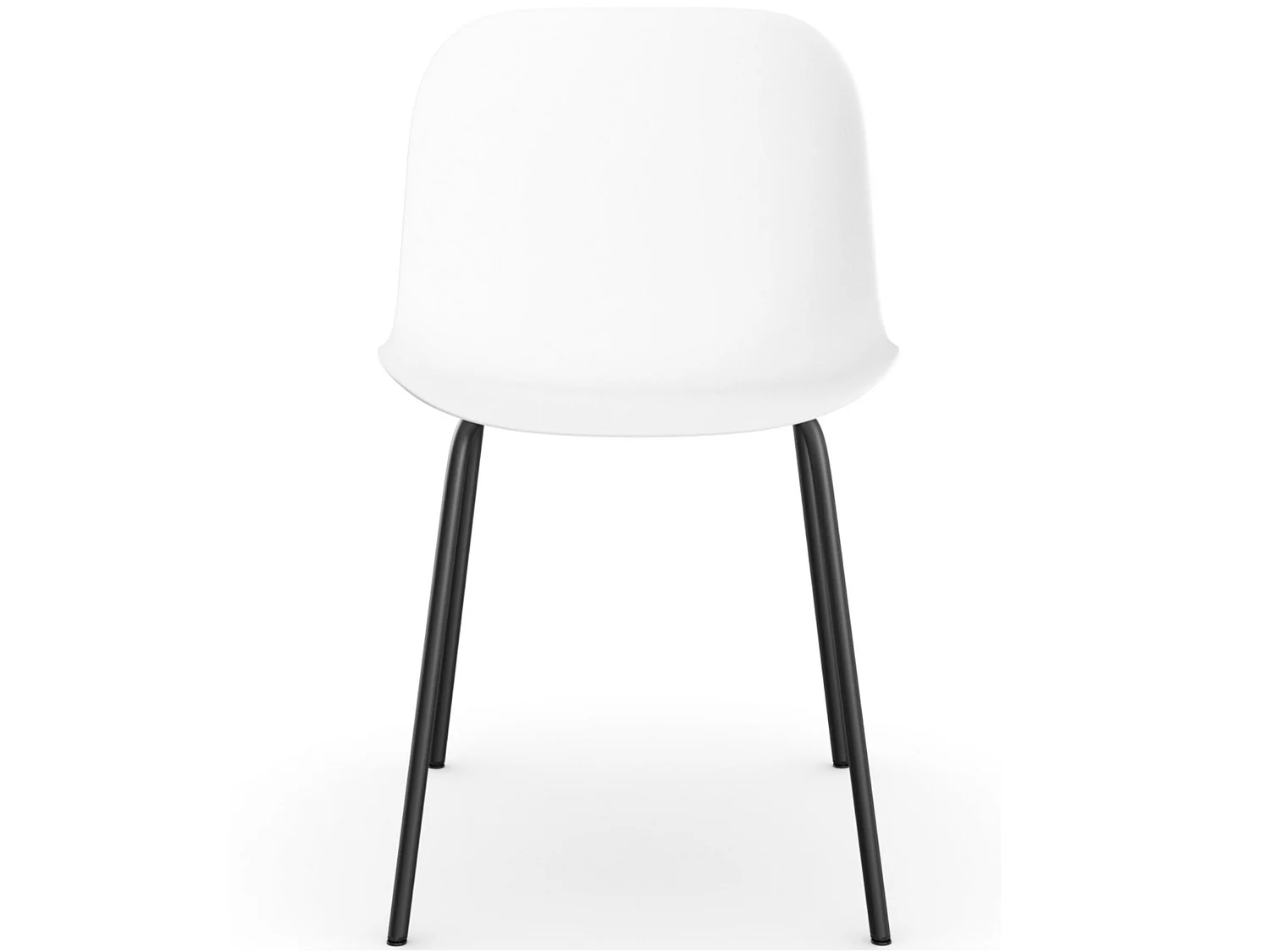 Ocean | Lot de 2 chaises de salle à manger en plastique avec pieds en métal