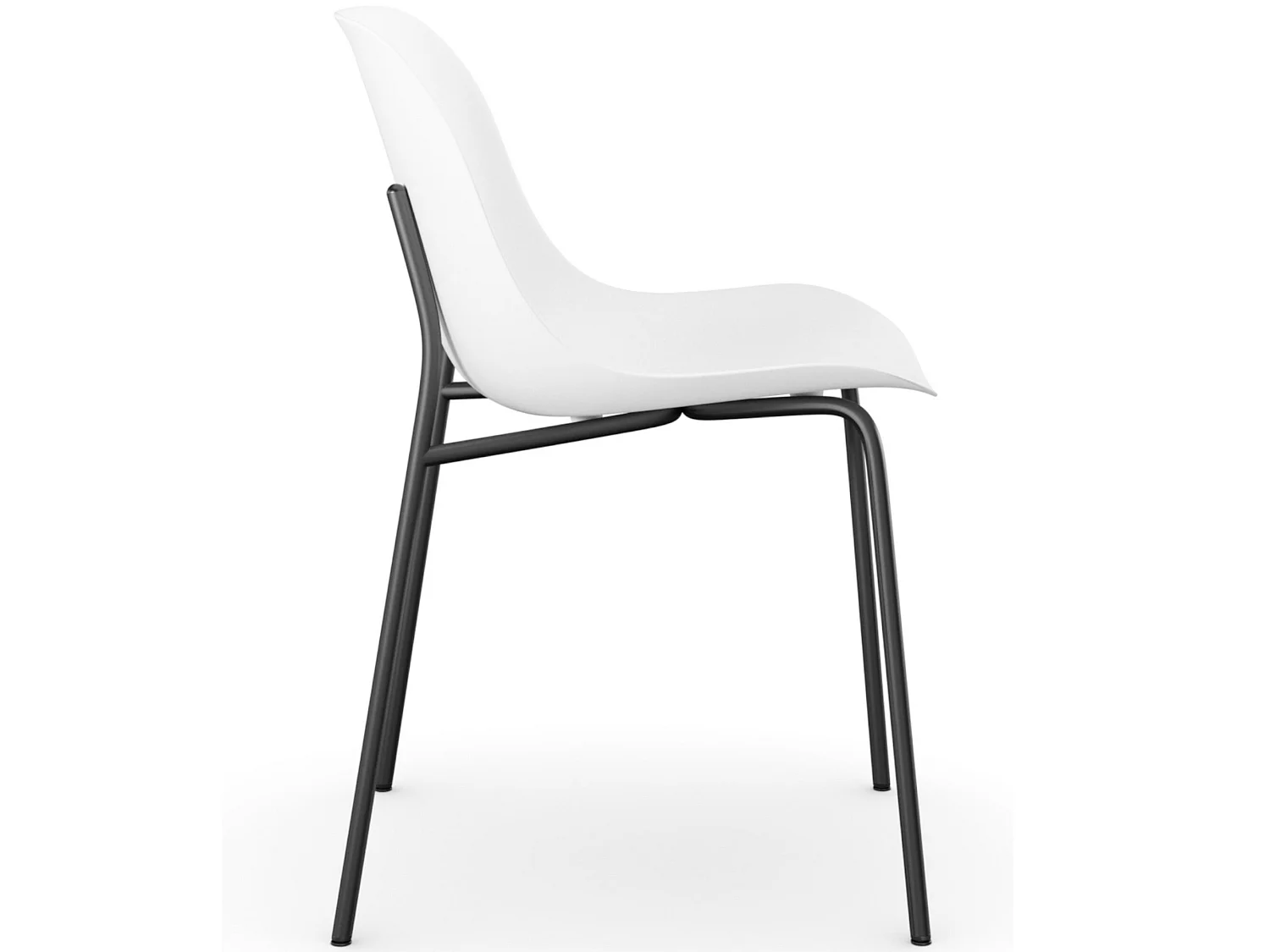 Ocean | Lot de 2 chaises de salle à manger en plastique avec pieds en métal