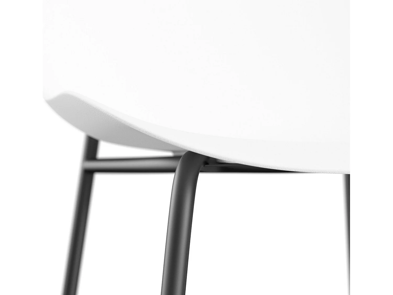 Ocean | Lot de 2 chaises de salle à manger en plastique avec pieds en métal