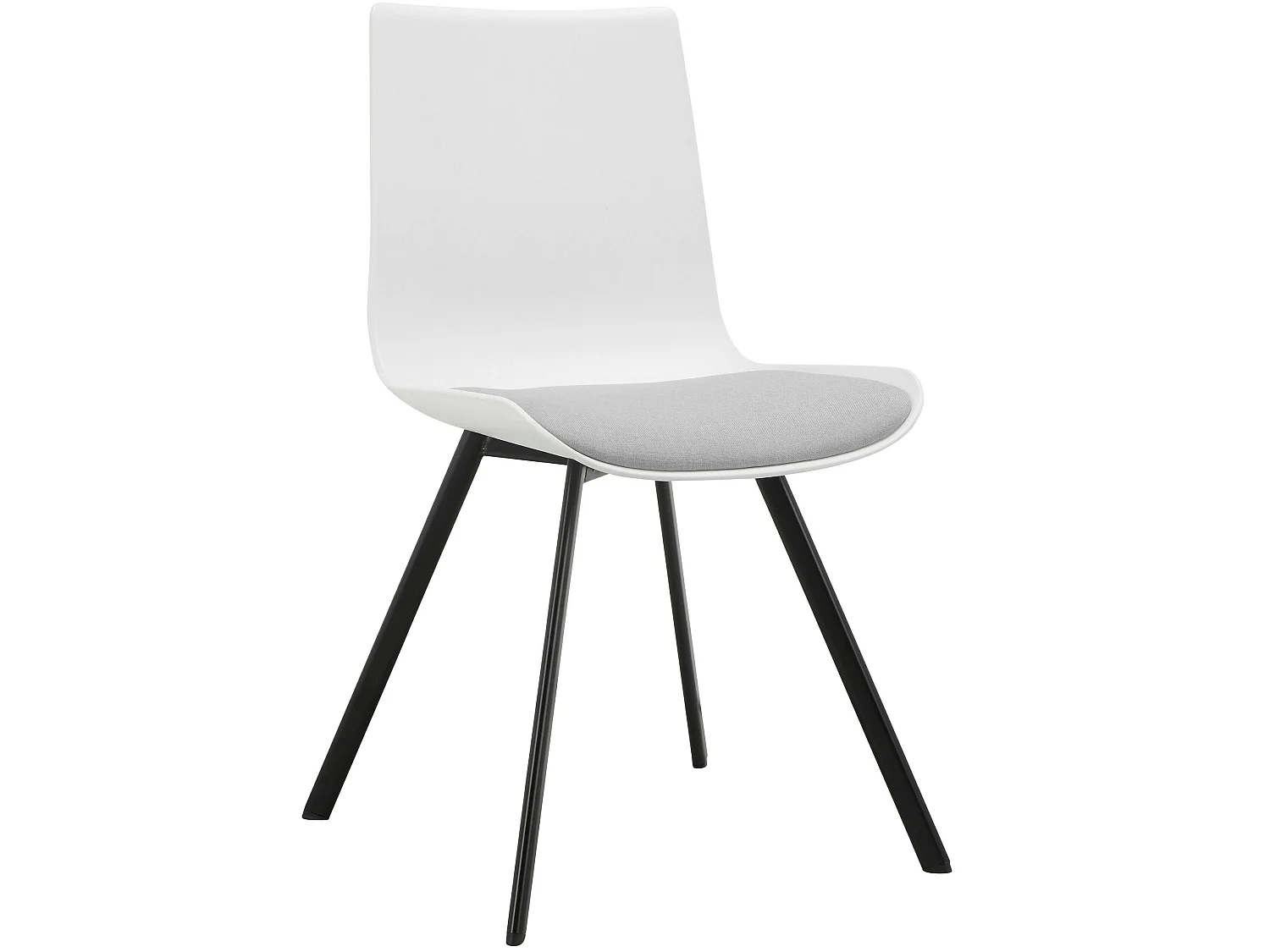 Conjunto de 2 cadeiras de jantar em plástico preto