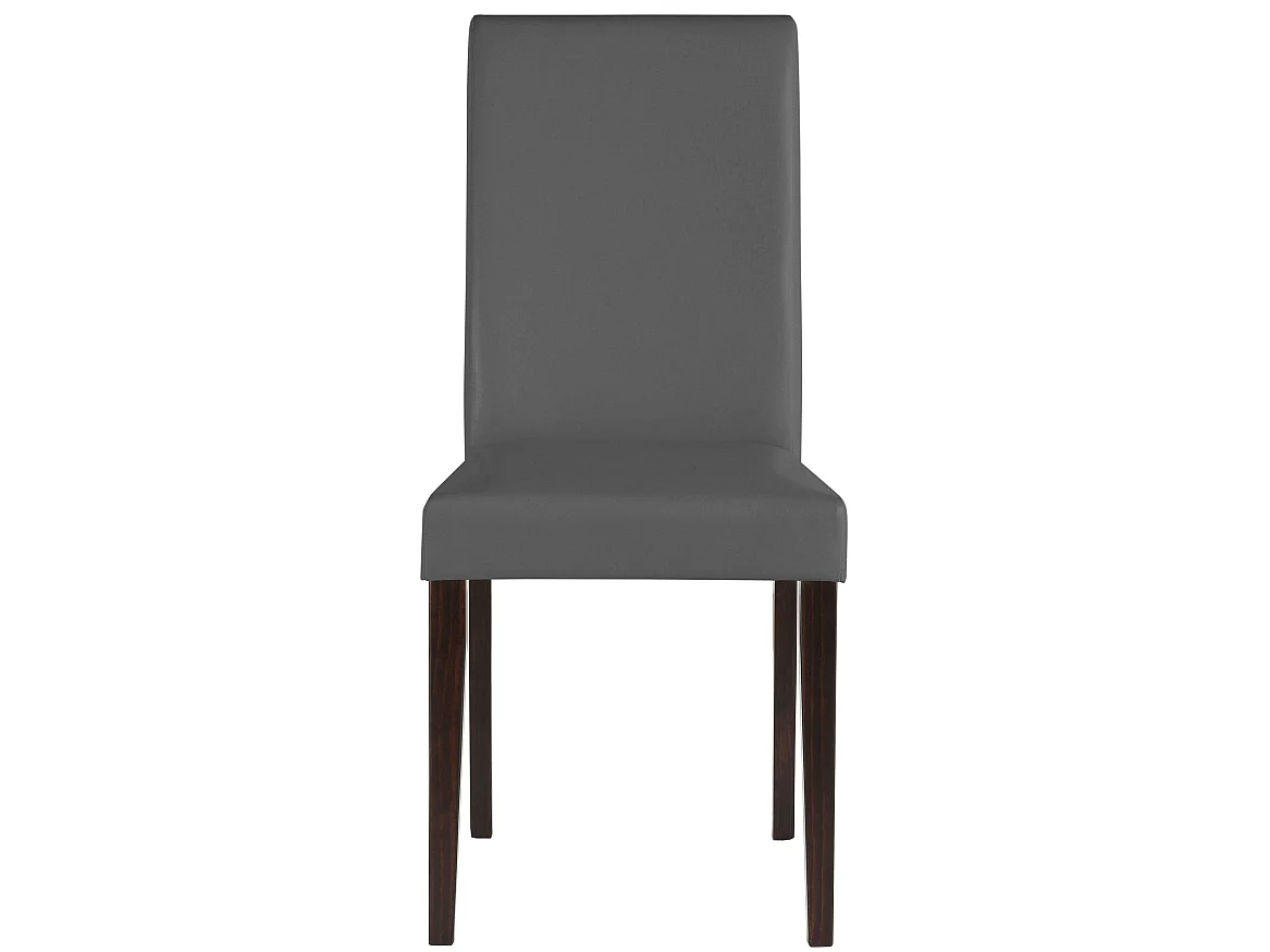 Juego de 2 sillas de comedor en PU con patas en pino oscuro