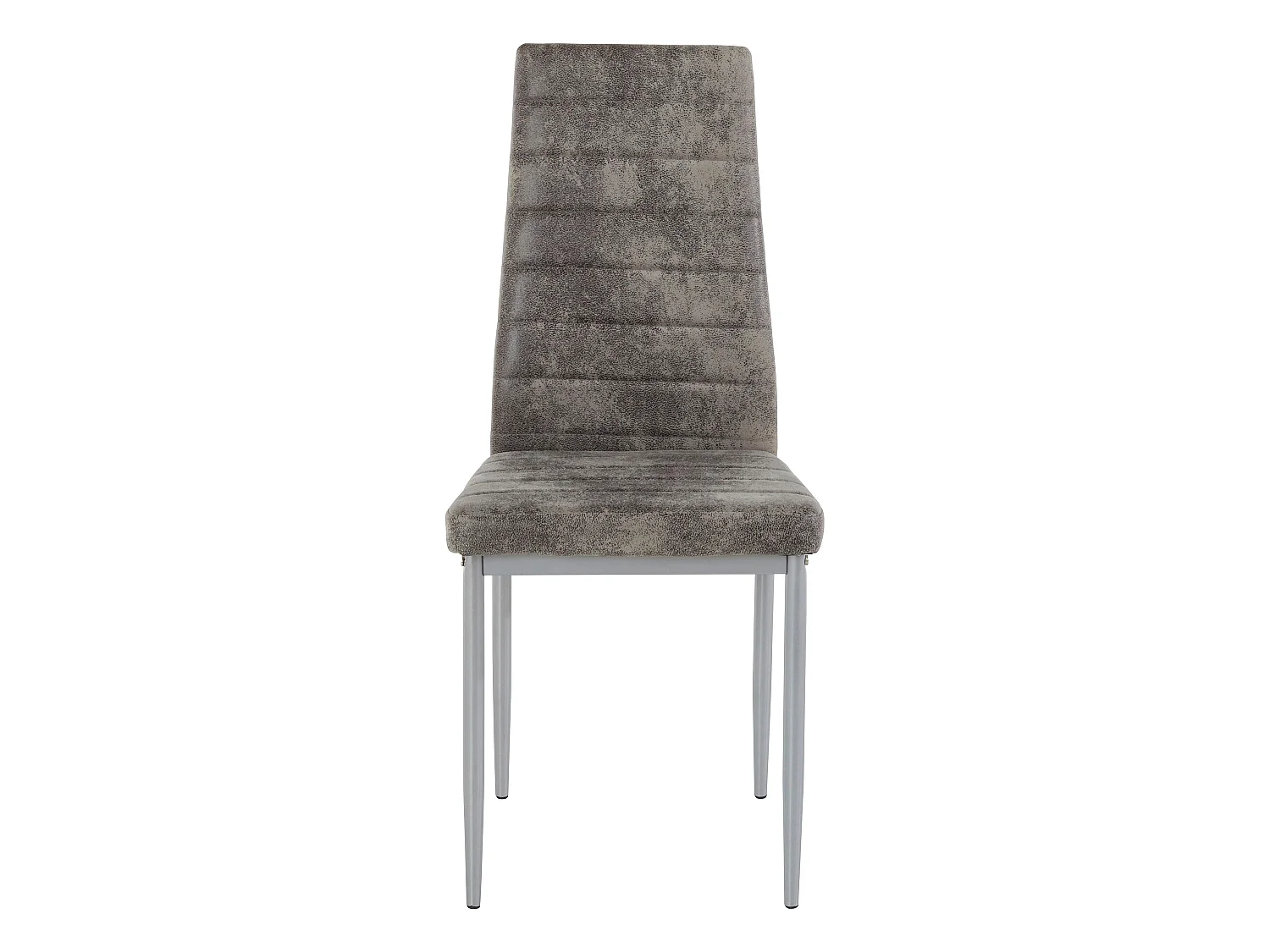 Kate | Lot de 4 chaises de salle à manger rembourrées en micro. gris clair