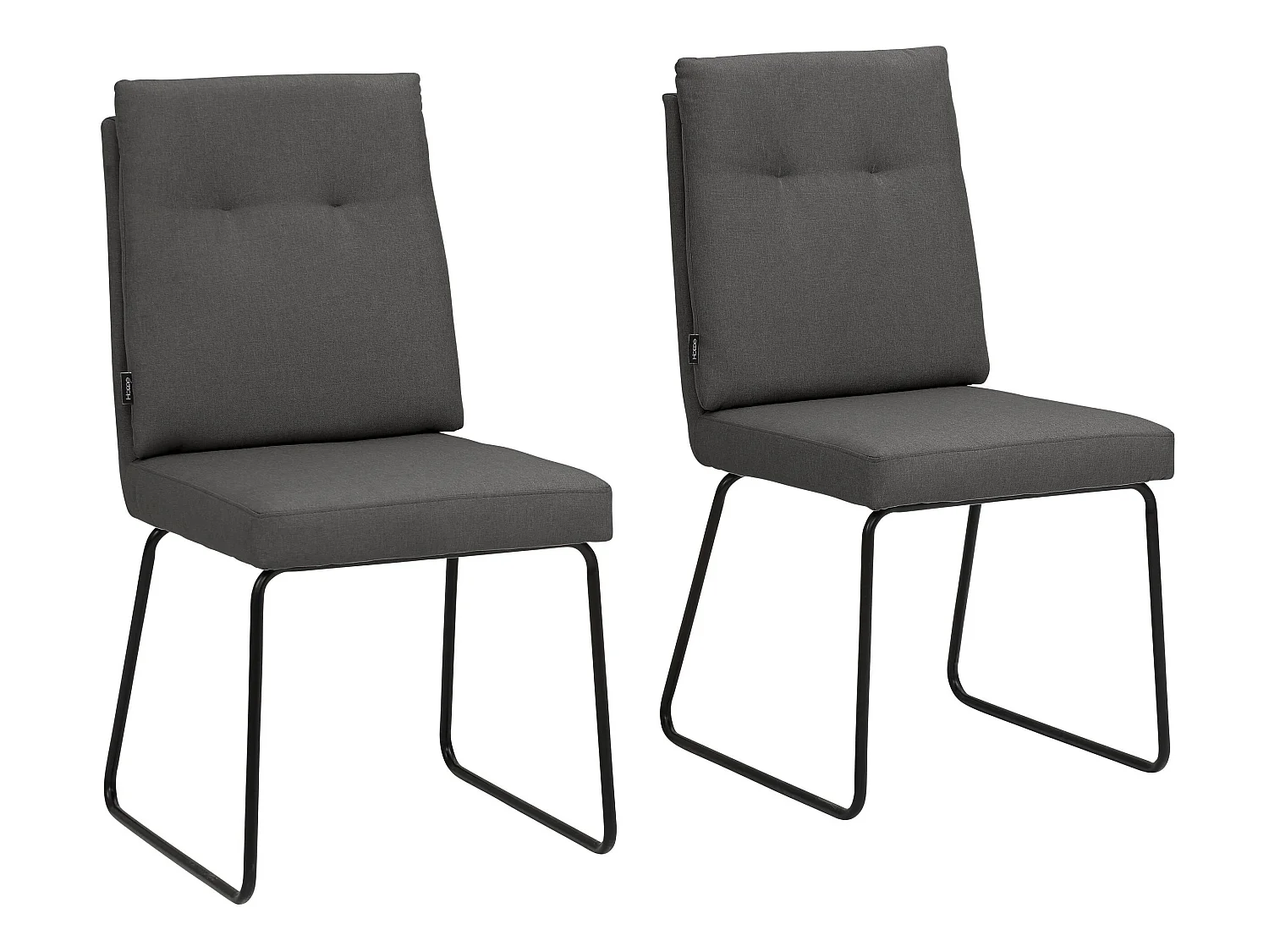 Irene | Lot de 2 chaises de salle à manger rembourrées en micro.