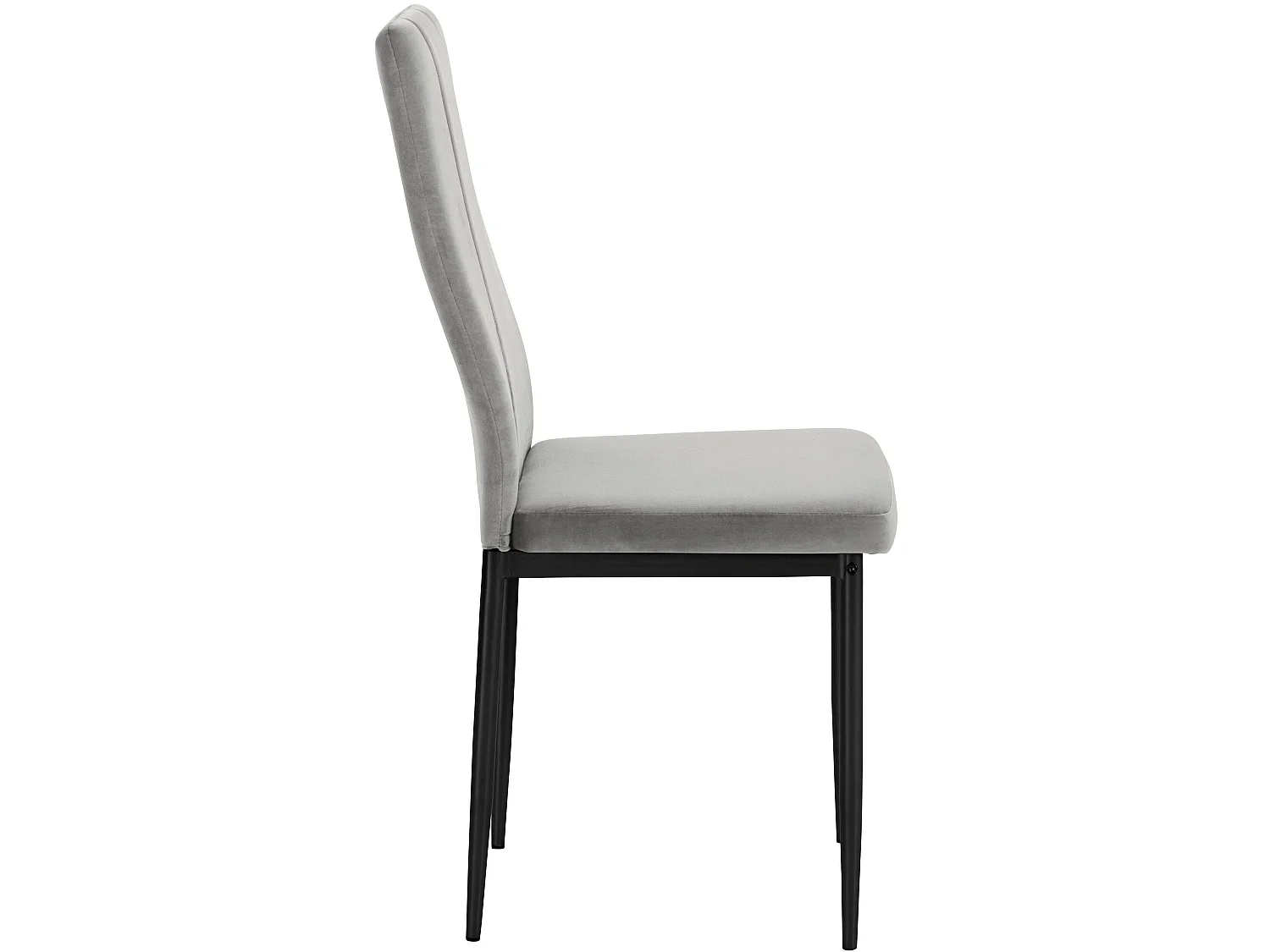 Kelly | Lot de 4 chaises de salle à manger rembourrées en velours gris clair