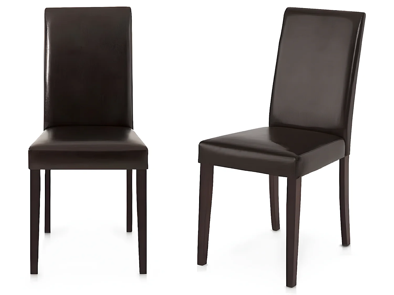 Isobel | Cadeira de jantar PU cinzenta, lote de 2