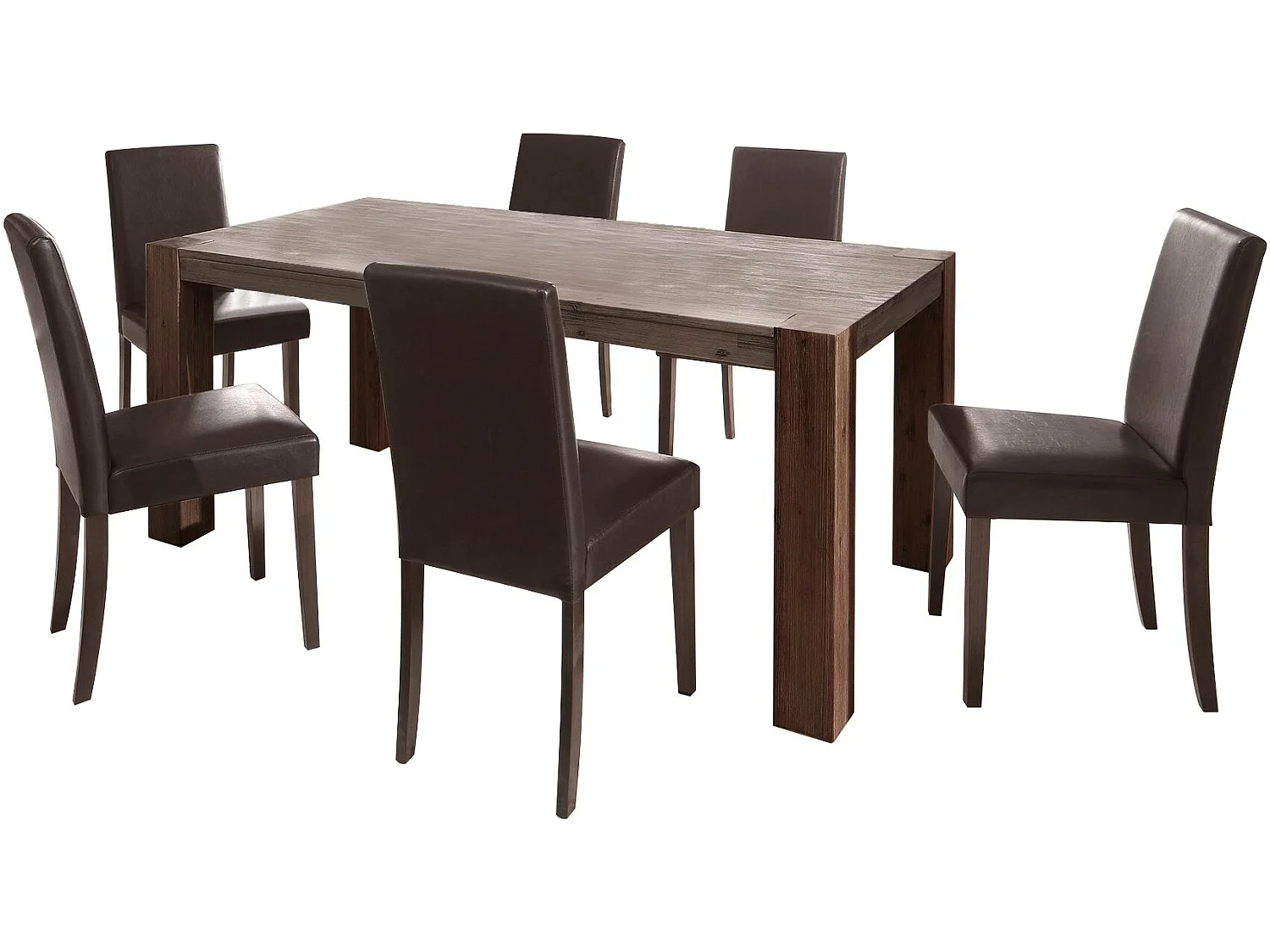 Isobel | Cadeira de jantar PU cinzenta, lote de 2