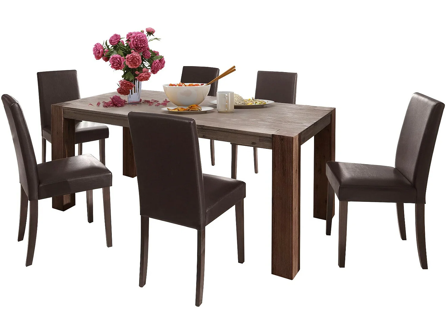 Isobel | Cadeira de jantar PU cinzenta, lote de 2