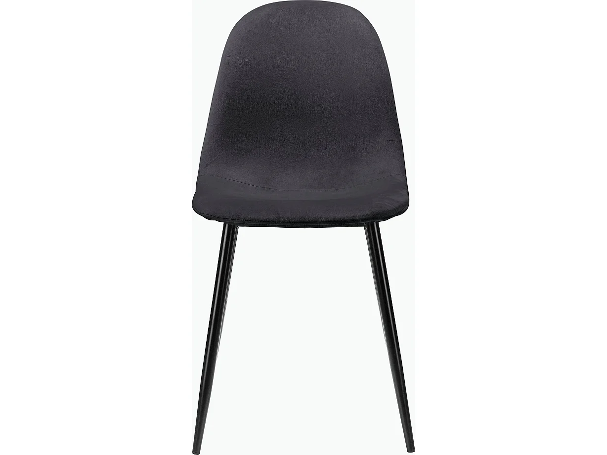 Juego de 4 sillas de comedor en terciopelo antracita y patas en metal
