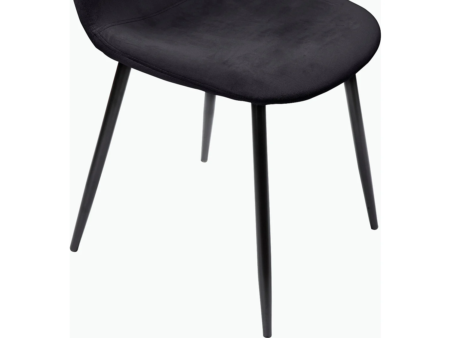 Set di 4 sedie da pranzo in velluto antracite e gambe in metallo nero