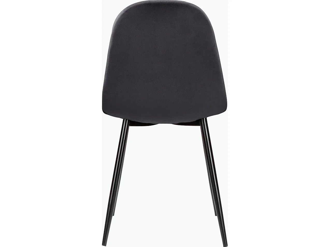 Set di 4 sedie da pranzo in velluto antracite e gambe in metallo nero