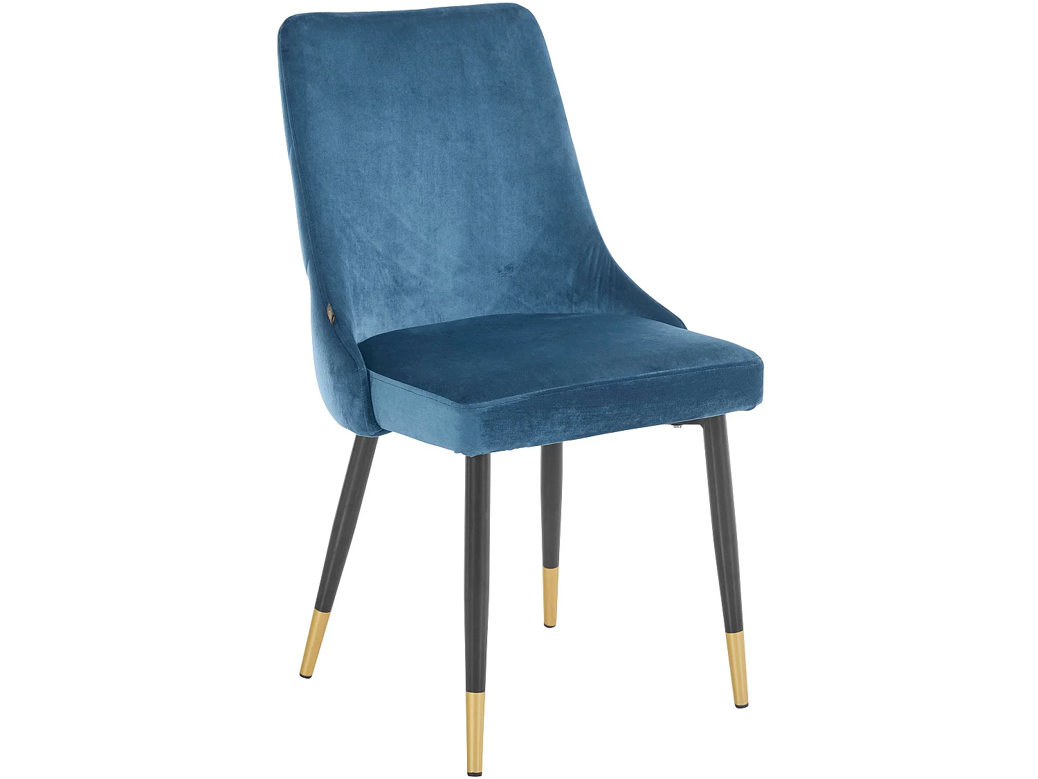 Set di 2 sedie da pranzo imbottite in velluto blu