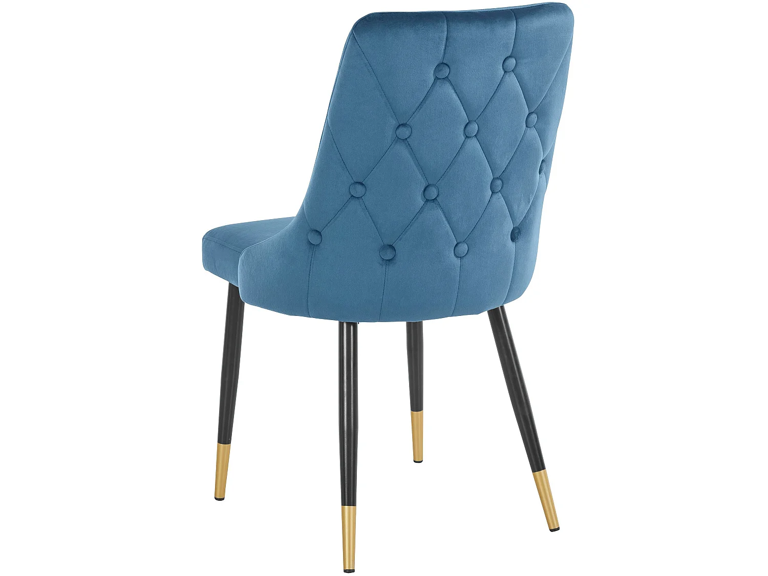 Set di 2 sedie da pranzo imbottite in velluto blu