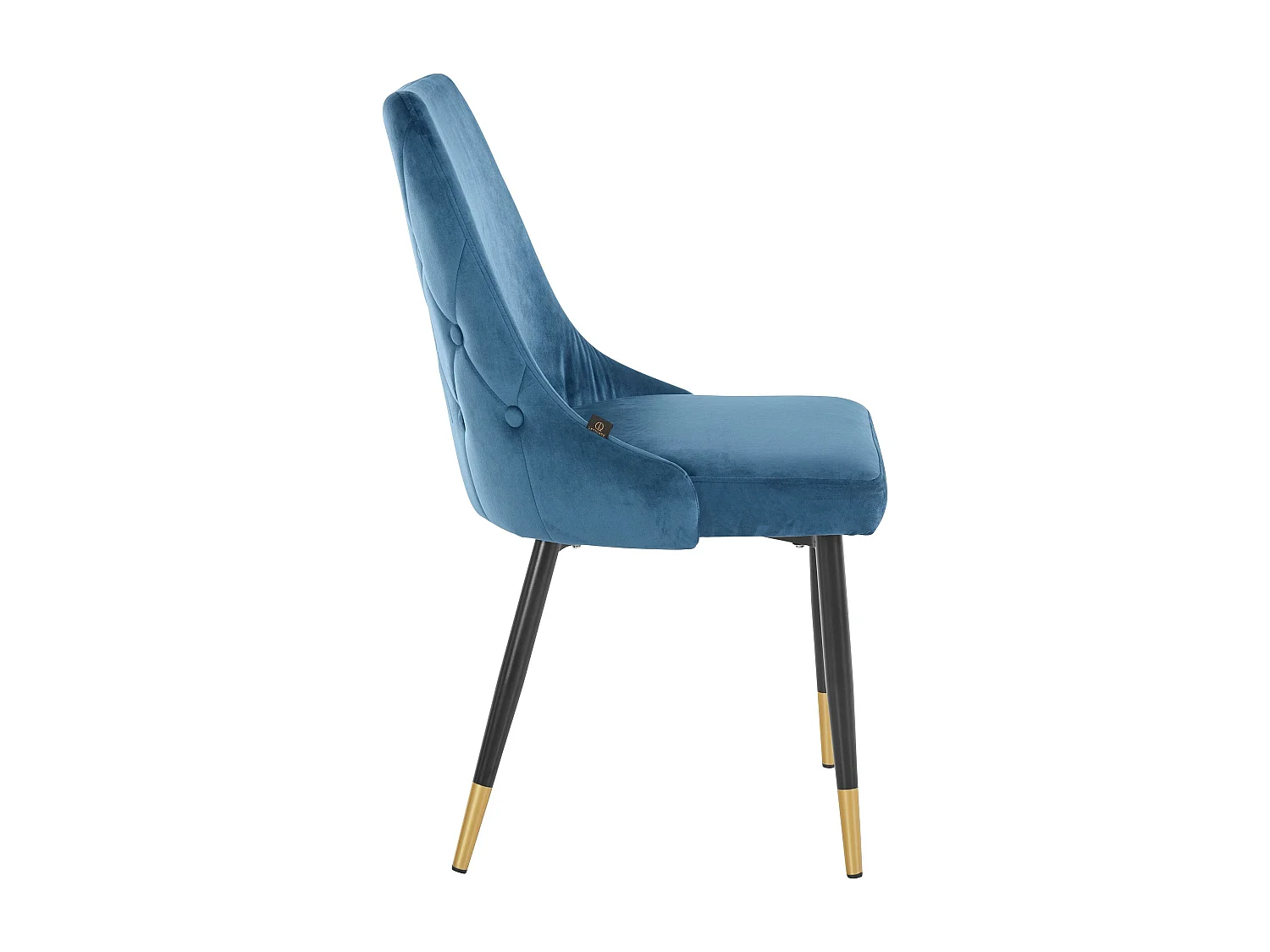 Gepolsterte Esszimmerstühle im 2er-Set aus Samt, blau