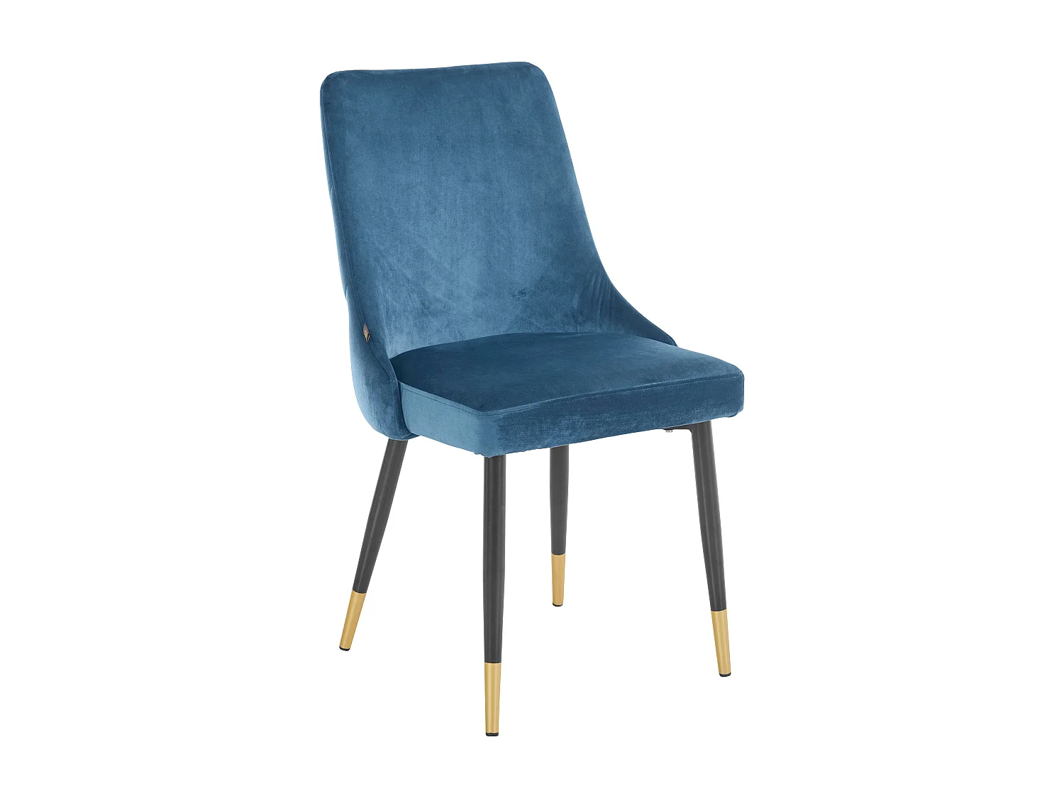 Gepolsterte Esszimmerstühle im 2er-Set aus Samt, blau