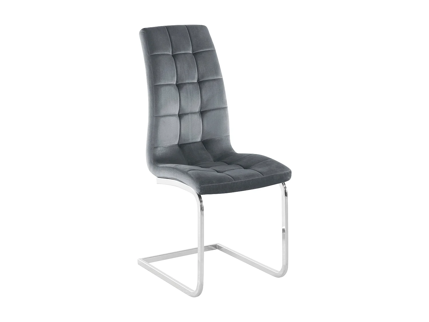 Lola | Lot de 2 chaises de salle à manger rembourrées en velours gris