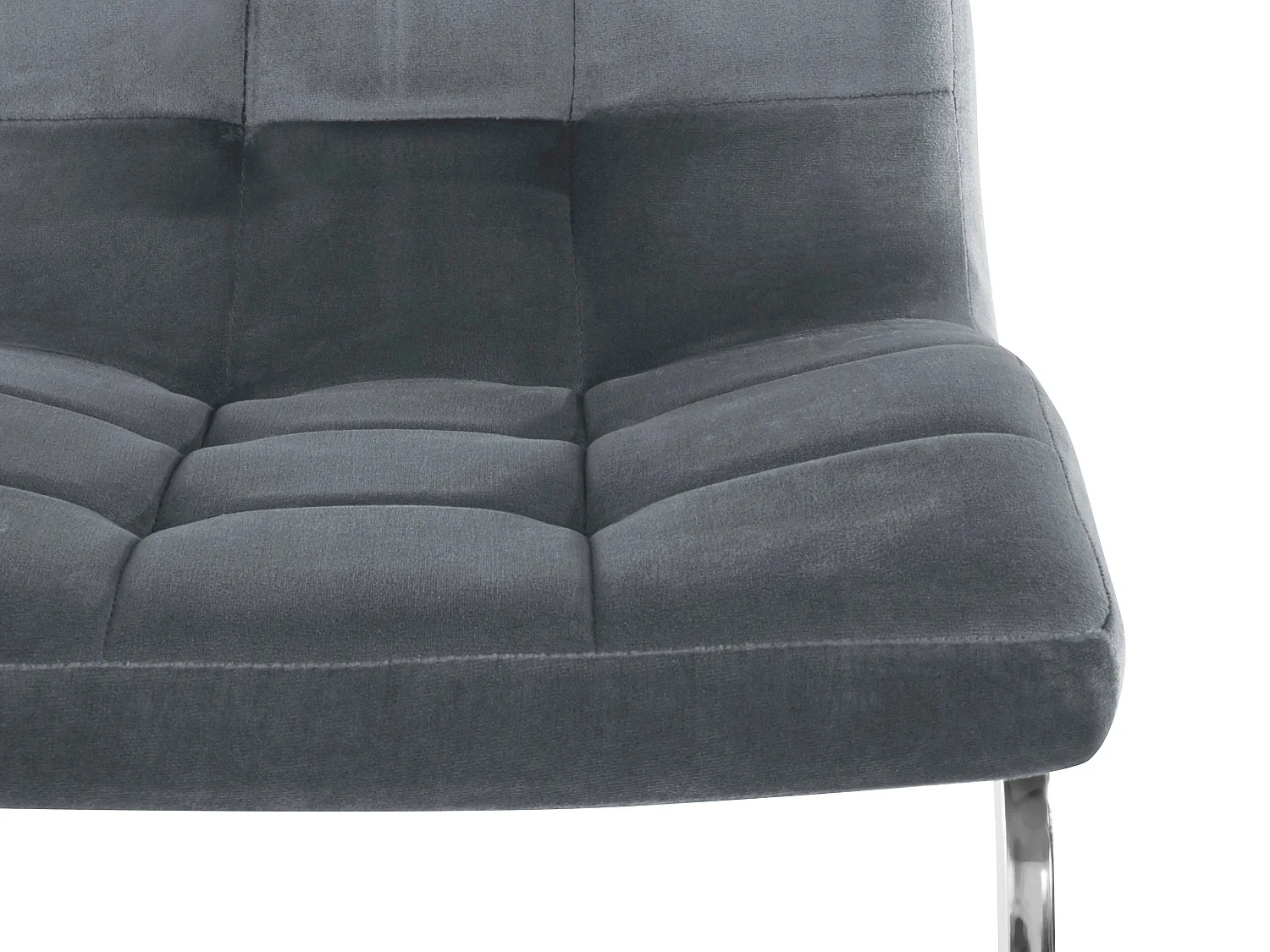 Lola | Lot de 2 chaises de salle à manger rembourrées en velours gris