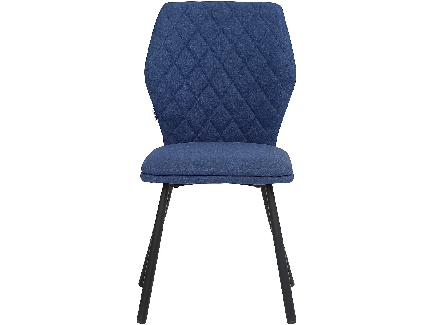 Juego de 2 sillas de comedor tapizadas en tela tejida en azul oscuro