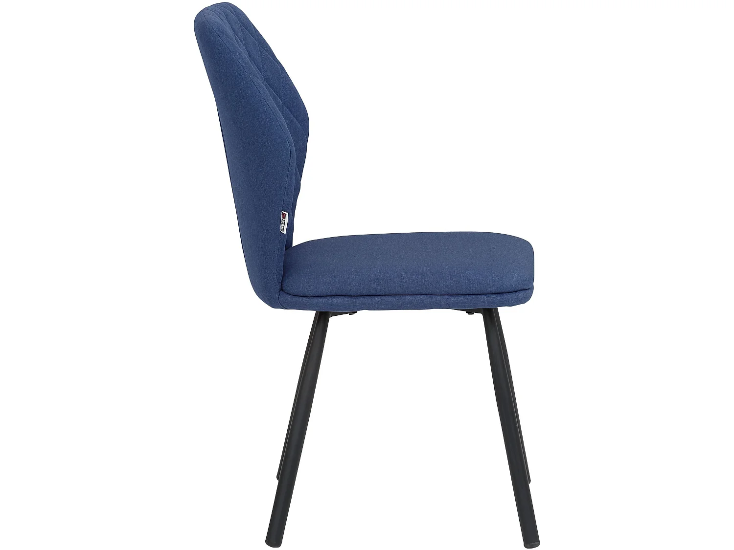 Juego de 2 sillas de comedor tapizadas en tela tejida en azul oscuro