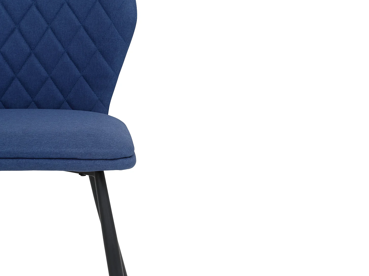 Juego de 2 sillas de comedor tapizadas en tela tejida en azul oscuro