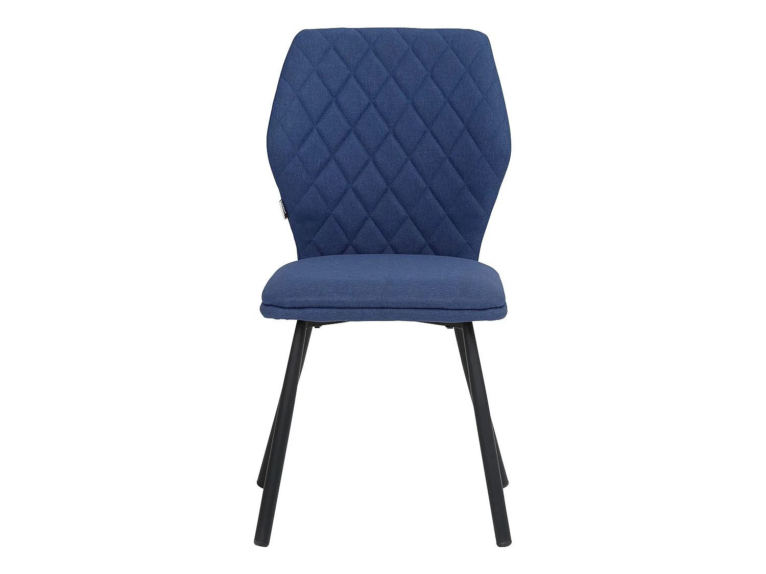 Set di 2 sedie da pranzo imbottite in tessuto intrecciato blu scuro