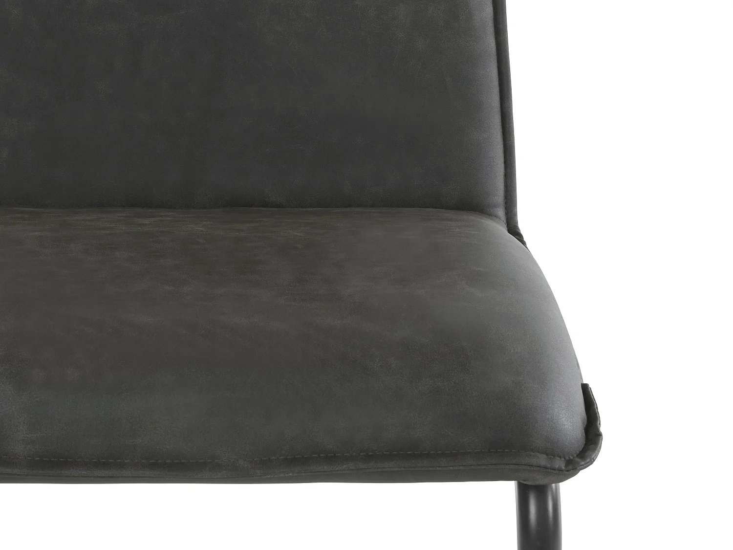 Mitzi | Lot de 2 chaises de salle à manger rembourrées en PU anthracite